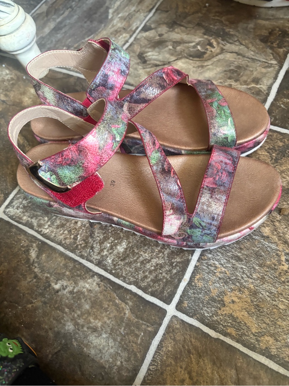 Floral Multi-Color Strappy Women's Sandals